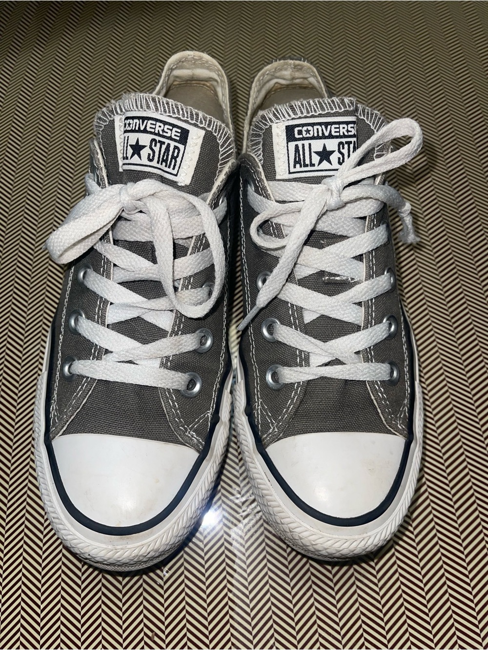 Converse All Star Low Top Sneakers in Gray and White